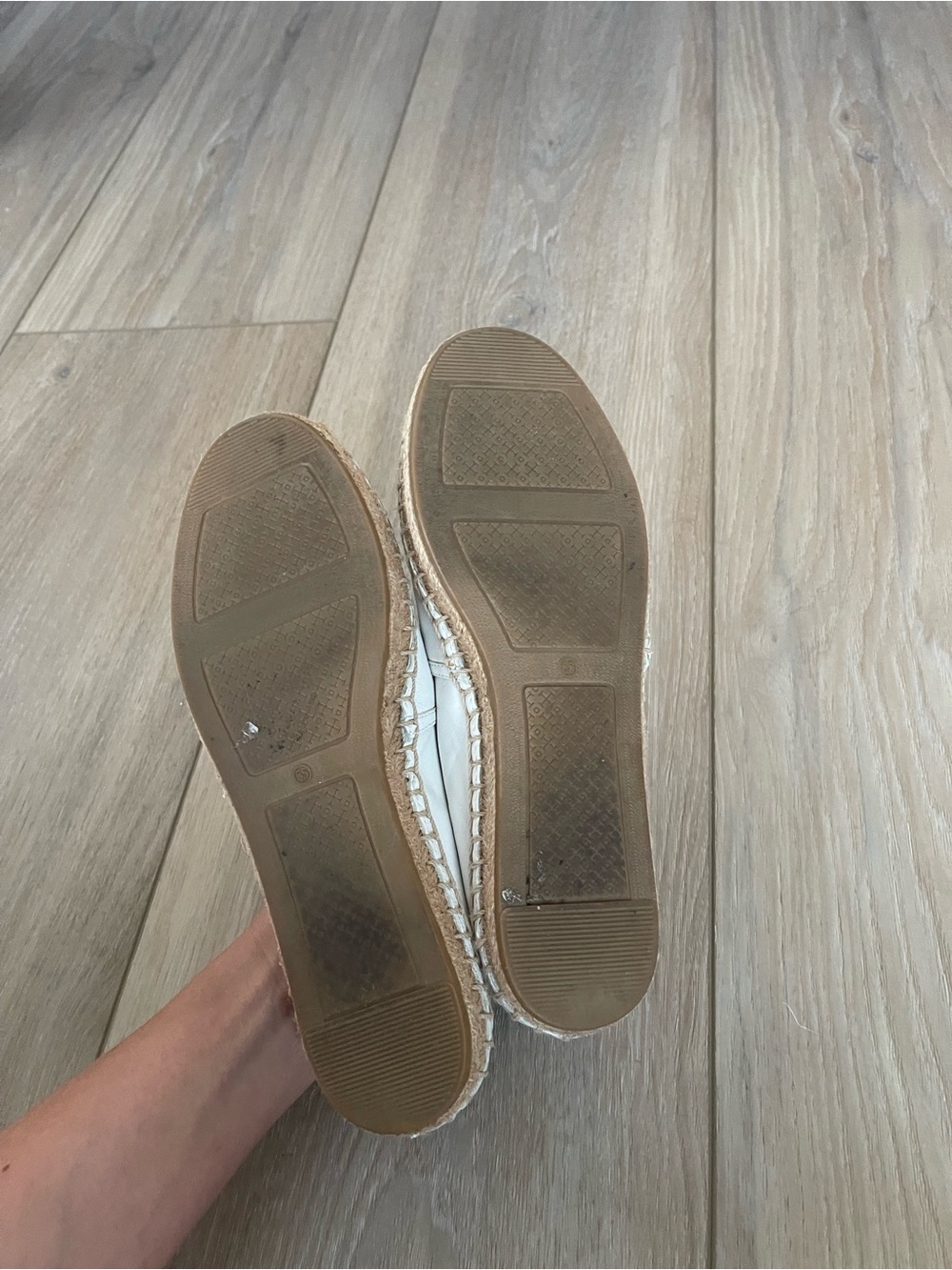 Tory Burch White Perforated Logo Espadrille Flats - Picture 4 of 7